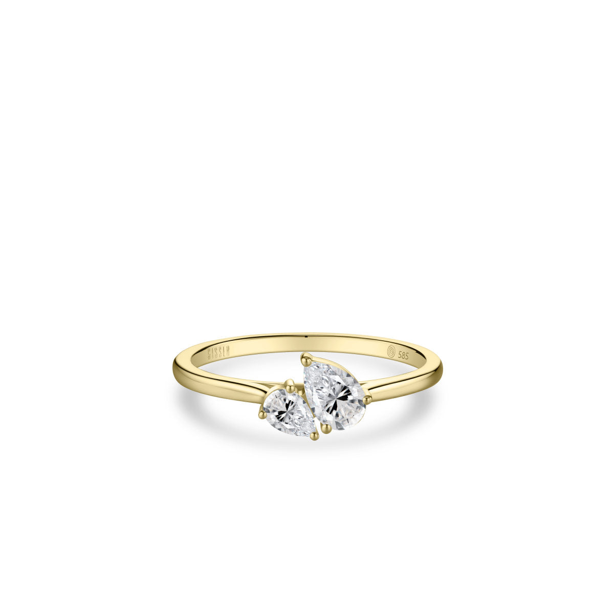 Gisser Ring 14K Geelgoud Lab grown diamant – VGLR006 – foto 2