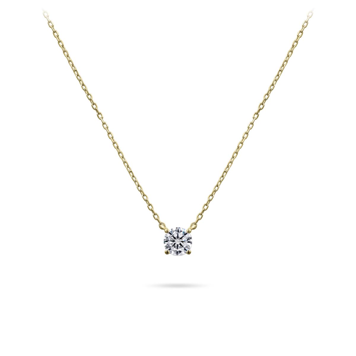 Gisser Ketting 14K Geelgoud Zirkonia Wit 38+4 cm – VGN001