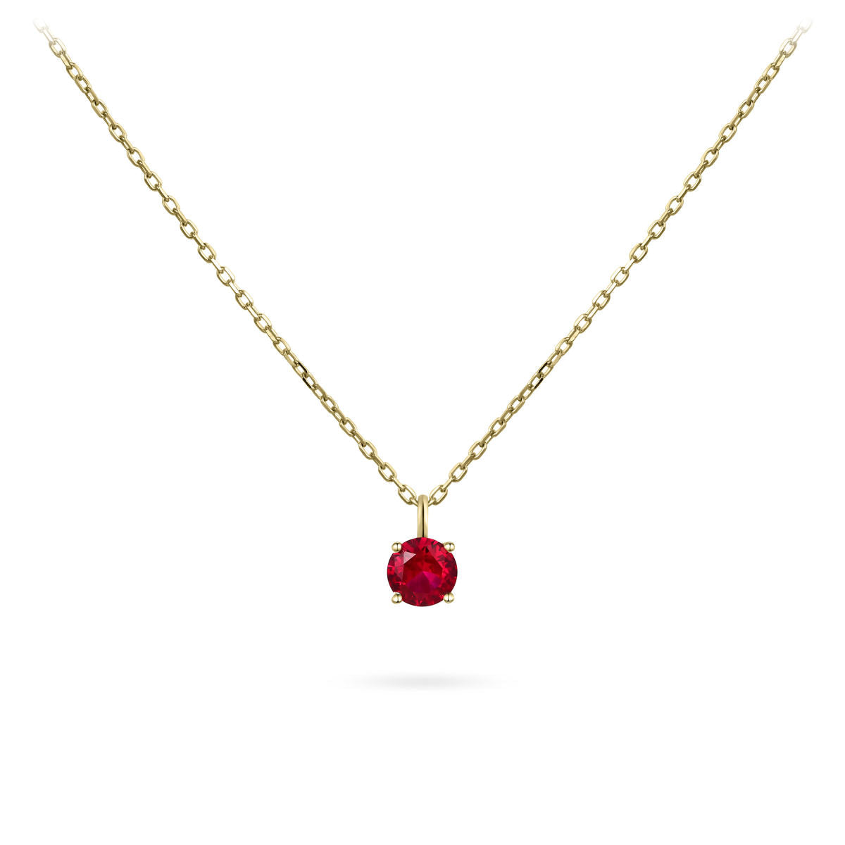 Gisser Ketting 14K Geelgoud Zirkonia Rood 38+4 cm – VGN002R