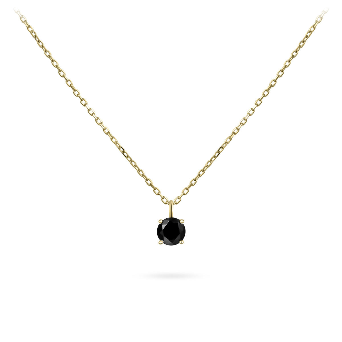 Gisser Ketting 14K Geelgoud Zirkonia Zwart 38+4 cm – VGN002Z