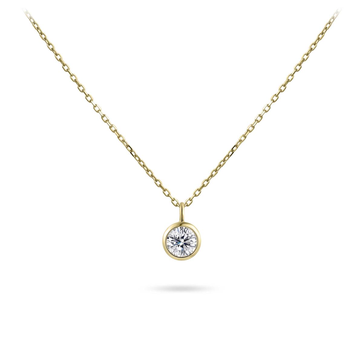 Gisser Ketting 14K Geelgoud Zirkonia Wit 38+4 cm – VGN004