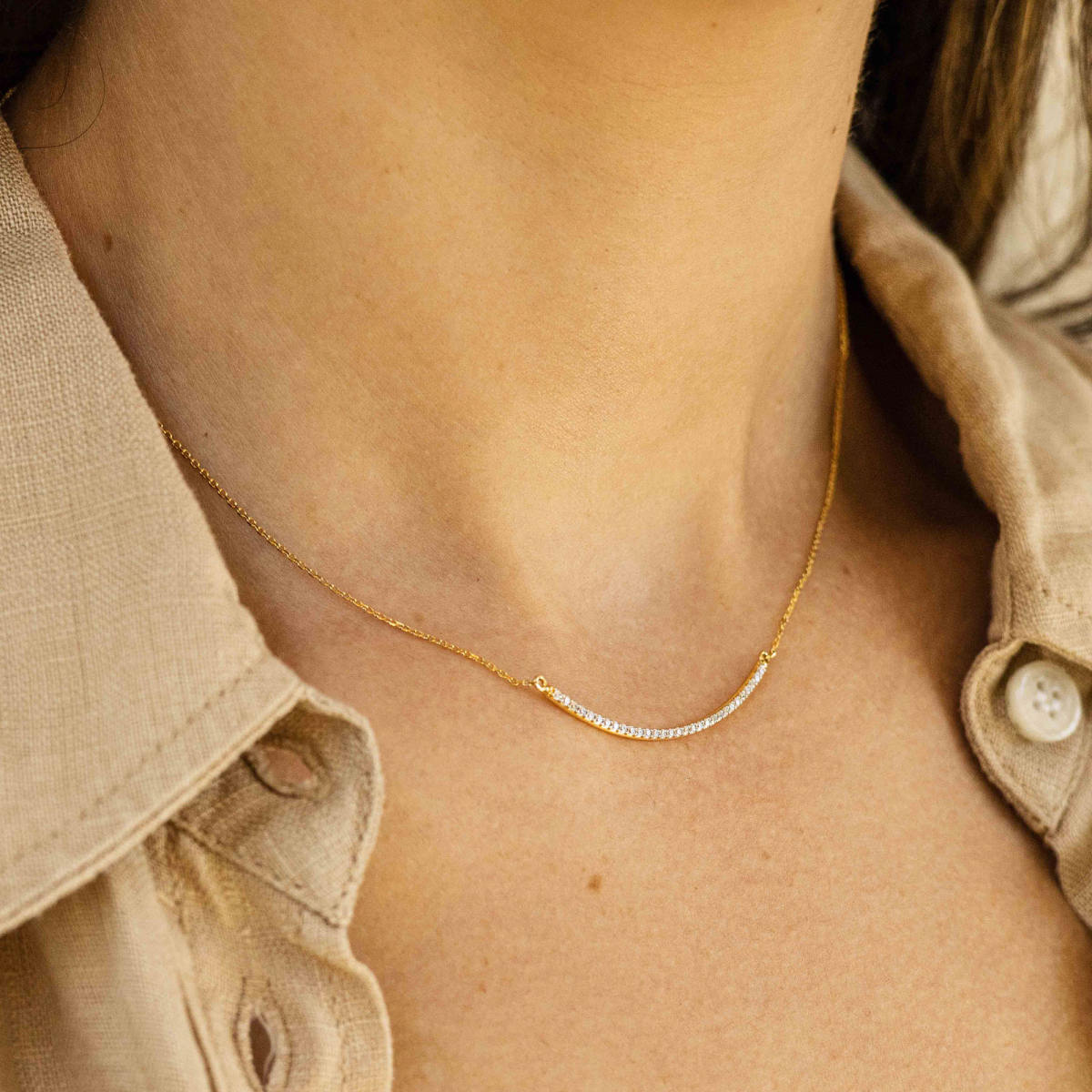 Gisser Ketting 14K Geelgoud Zirkonia Wit 38+4 cm – VGN006 – foto 2