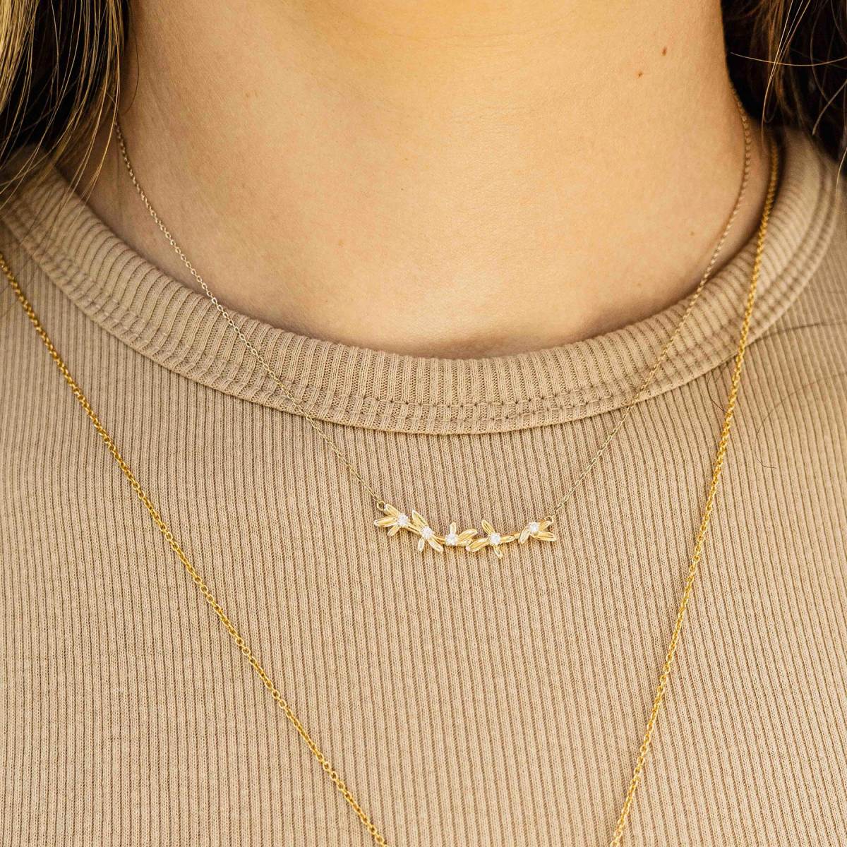 Gisser Ketting 14K Geelgoud Zirkonia Wit 38+4 cm – VGN007 – foto 2