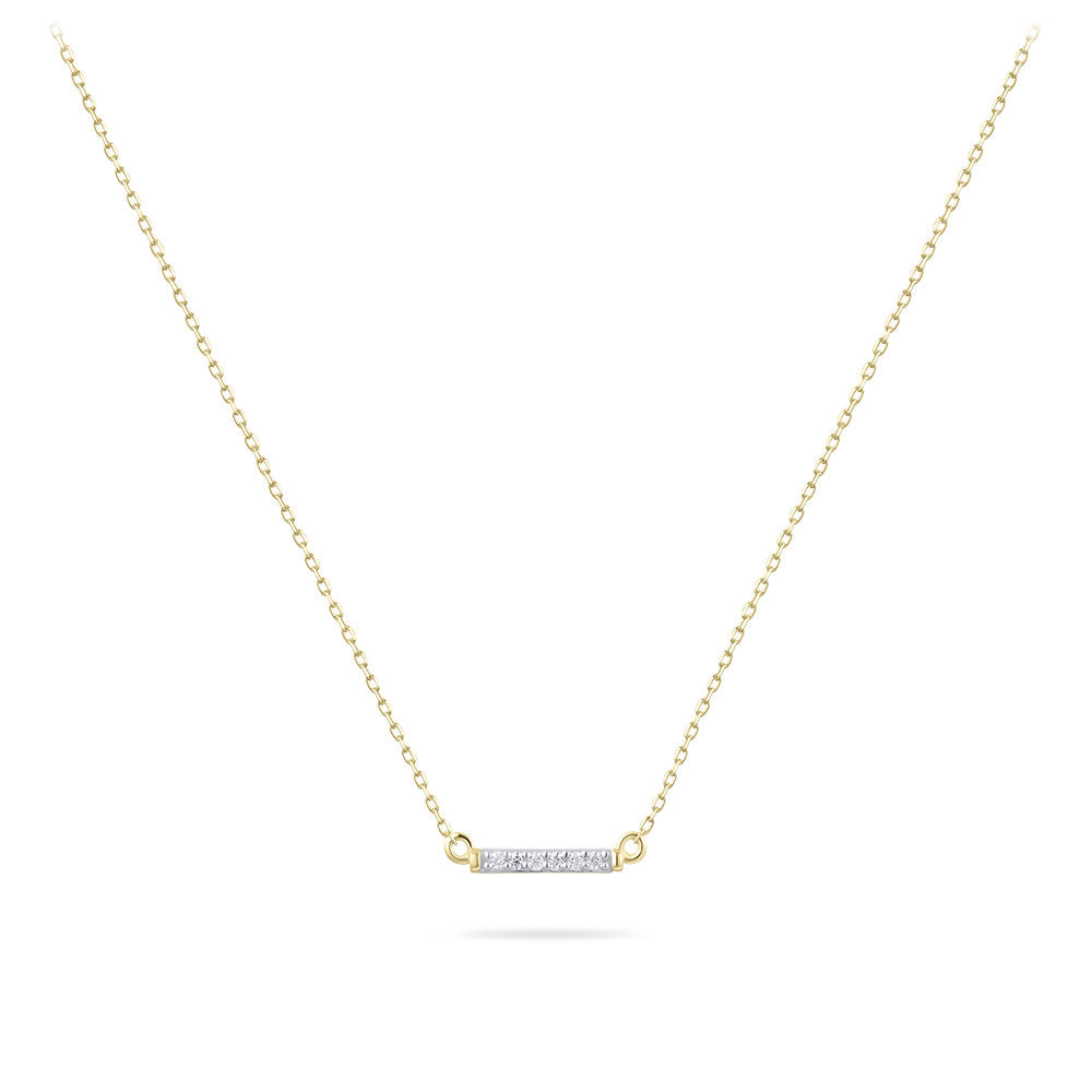 Gisser Ketting 14K Geelgoud Zirkonia Wit 38+4 cm – VGN009