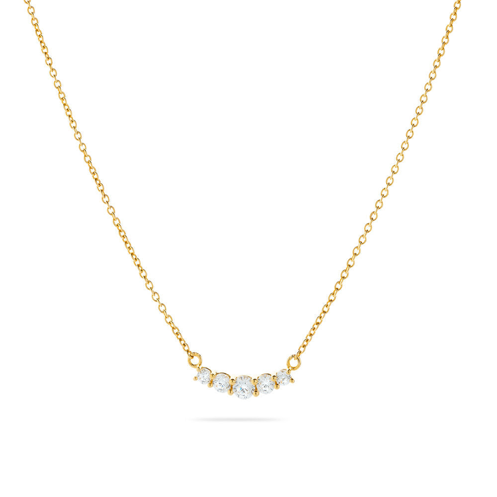 Gisser Ketting 14K Geelgoud Zirkonia Wit 42+3 cm – VGN015