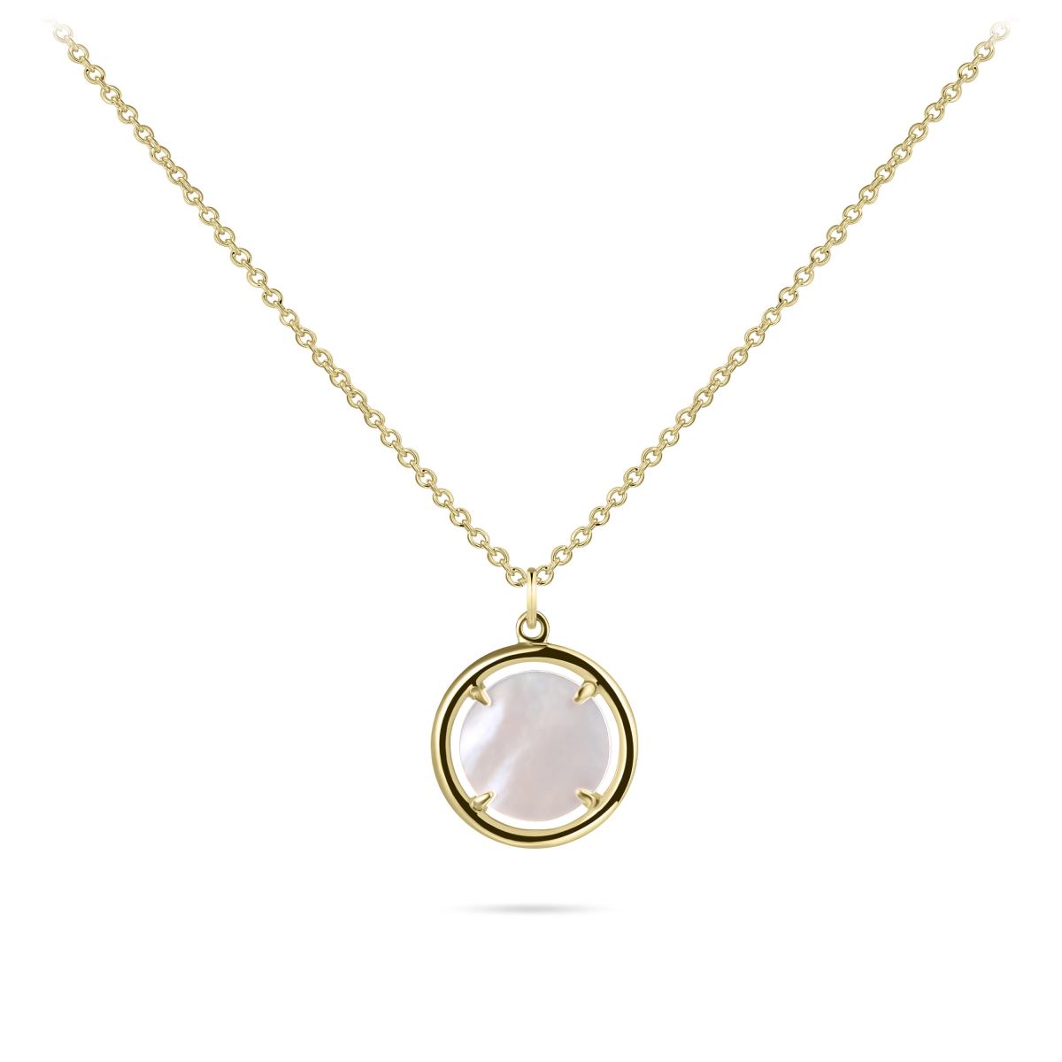 Gisser Ketting 14K Geelgoud Zirkonia Parelmoer 42+3 cm – VGN020