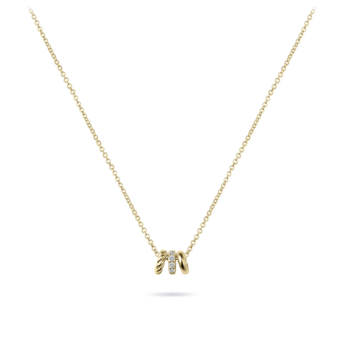 Gisser Ketting 14K Geelgoud Zirkonia Wit 42+3 cm – VGN022