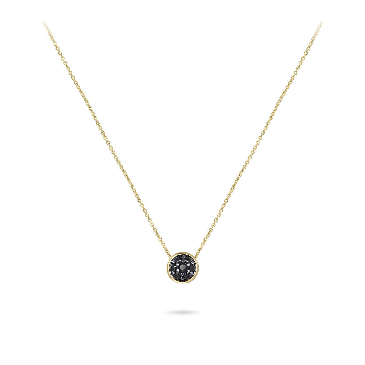 Gisser Ketting 14K Geelgoud Zirkonia Zwart 42+3 cm – VGN026Z