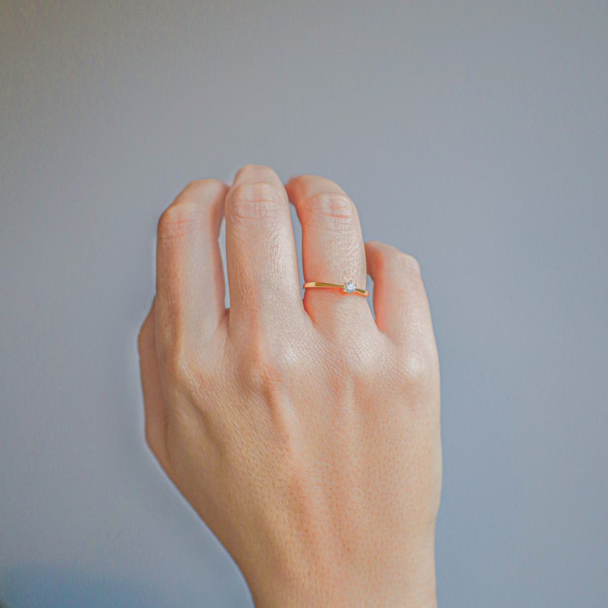 Gisser Ring 14K Geelgoud Zirkonia Wit – VGR001 – foto 2