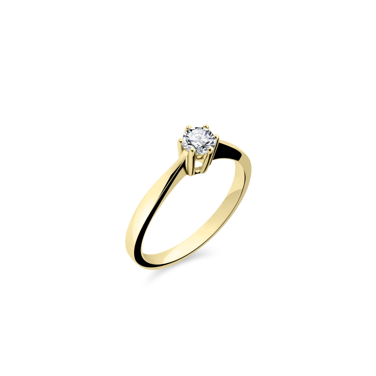 Gisser Ring 14K Geelgoud Zirkonia Wit – VGR001