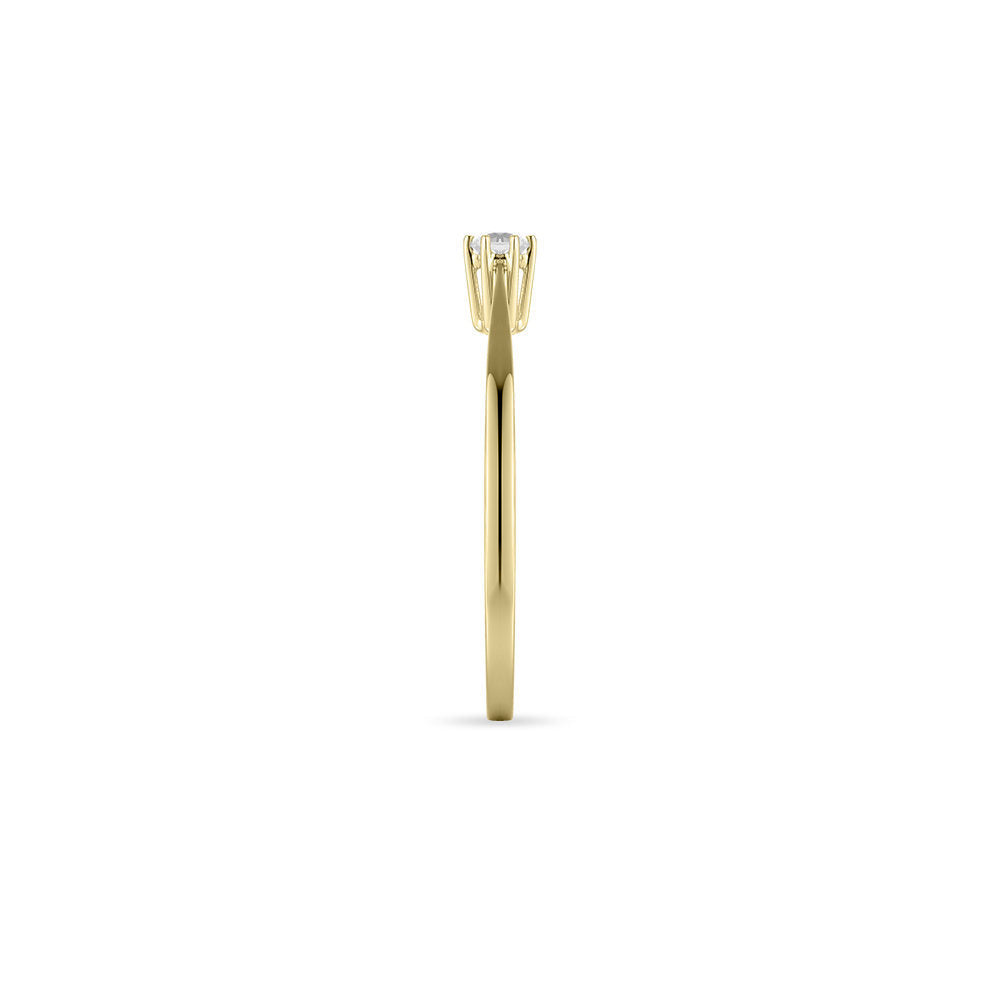 Gisser Ring 14K Geelgoud Zirkonia Wit – VGR001 – foto 3