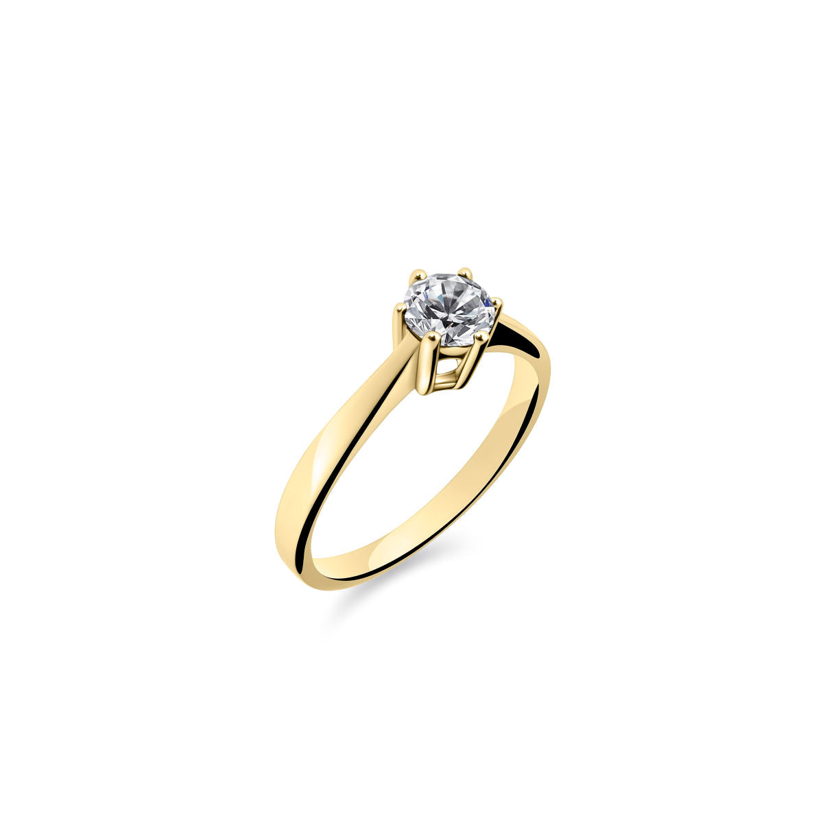 Gisser Ring 14K Geelgoud Zirkonia Wit – VGR002