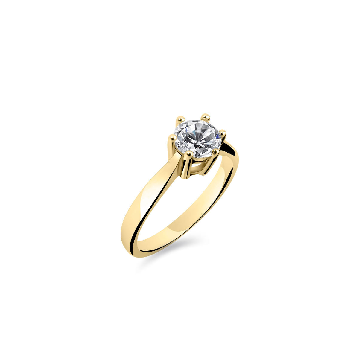 Gisser Ring 14K Geelgoud Zirkonia Wit – VGR003