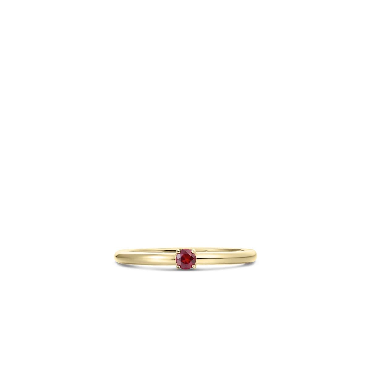 Gisser Ring 14K Geelgoud Zirkonia Rood – VGR013R – foto 2