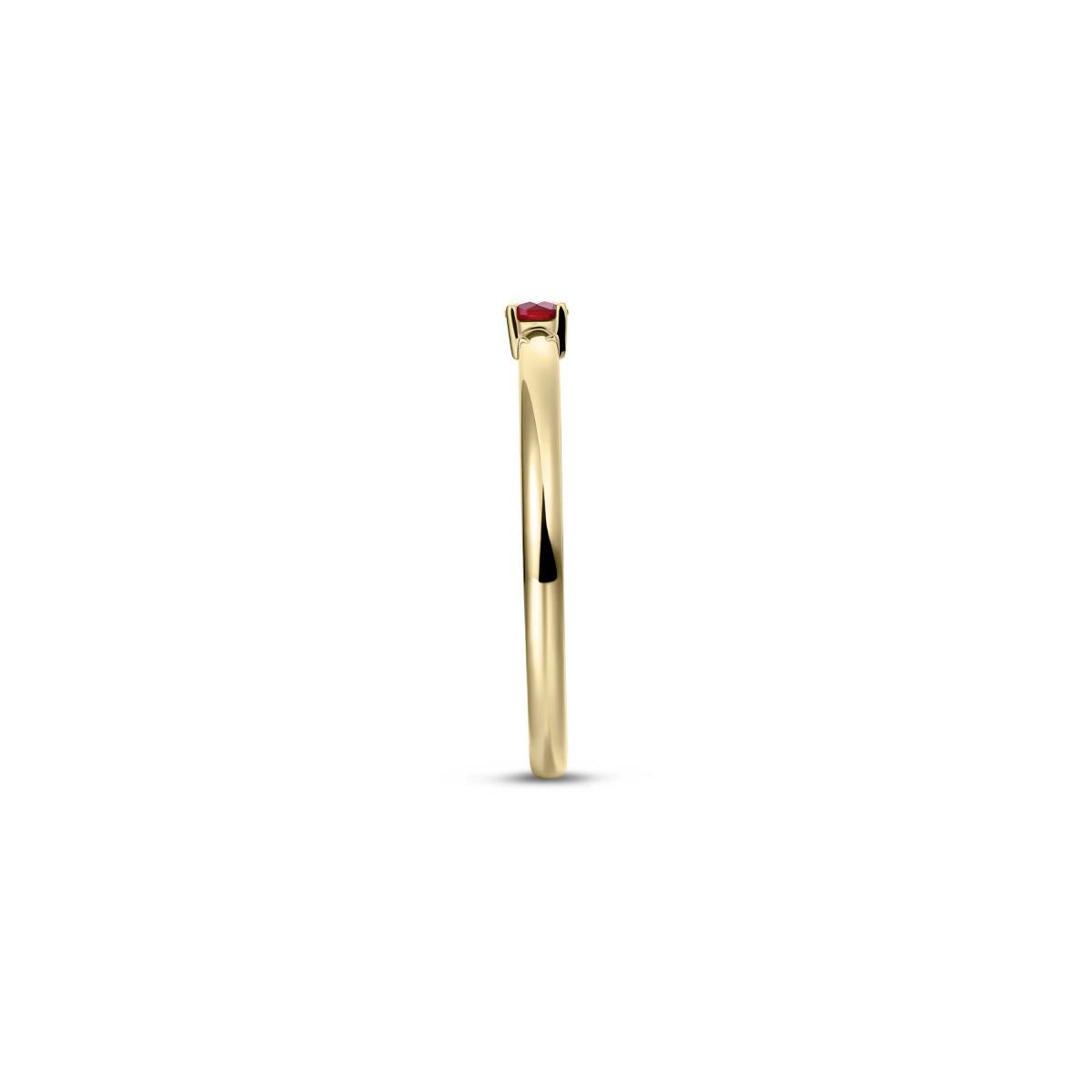 Gisser Ring 14K Geelgoud Zirkonia Rood – VGR013R – foto 3