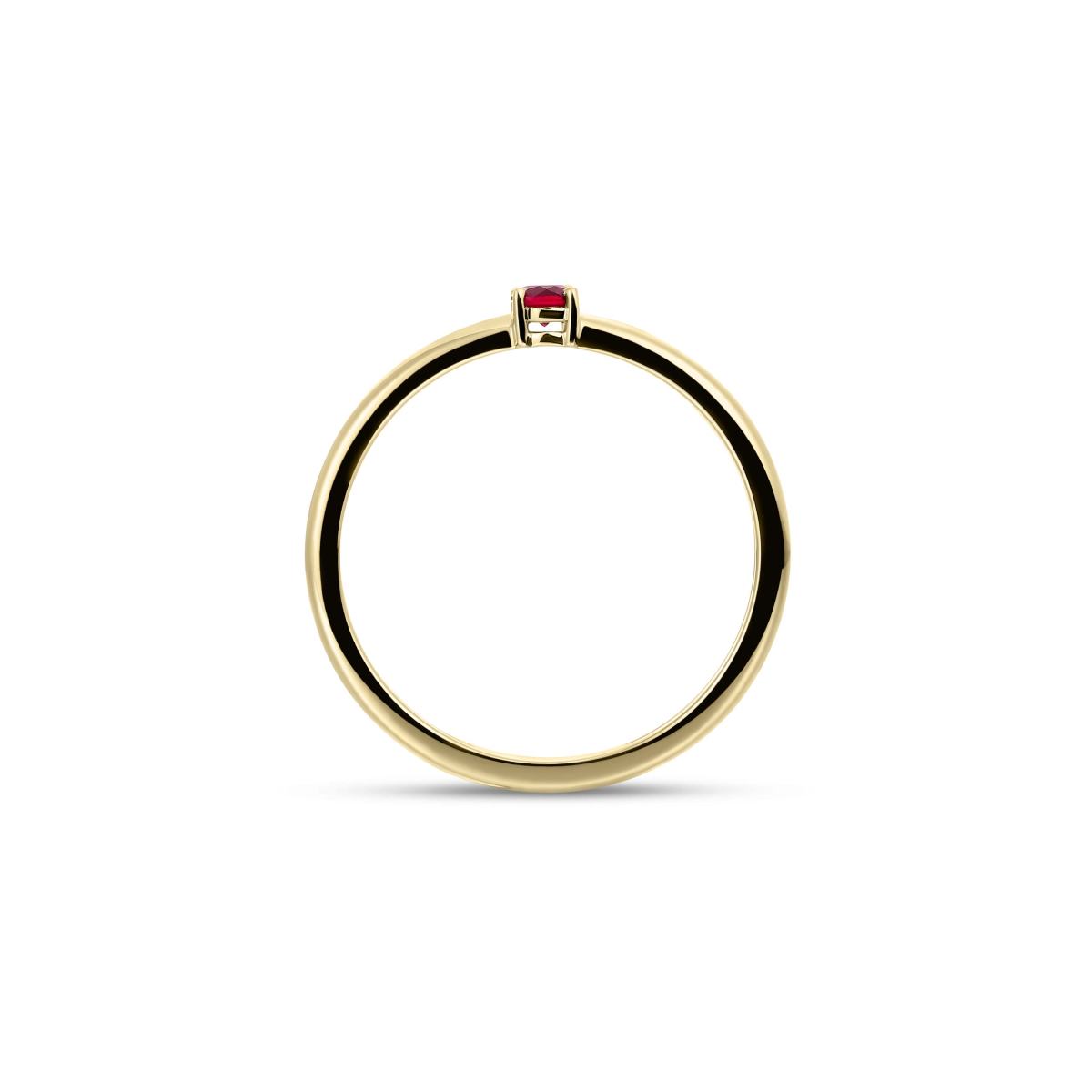 Gisser Ring 14K Geelgoud Zirkonia Rood – VGR013R – foto 4