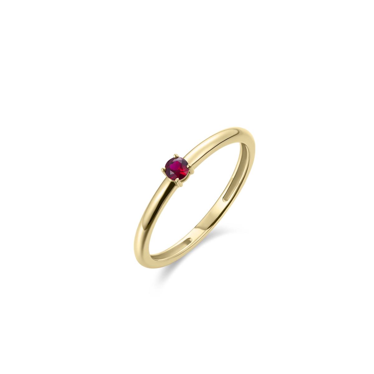 Gisser Ring 14K Geelgoud Zirkonia Rood – VGR013R