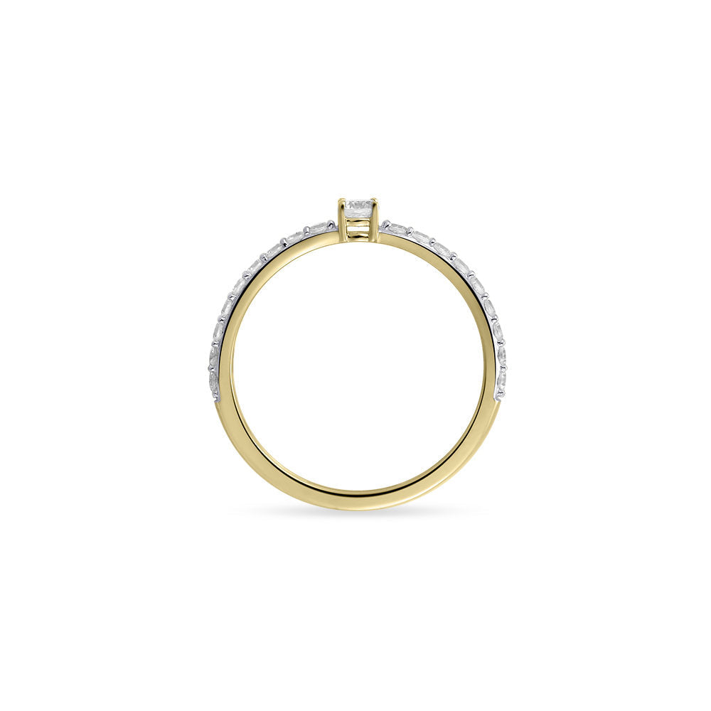 Gisser Ring 14K Geelgoud Zirkonia Wit – VGR015 – foto 4