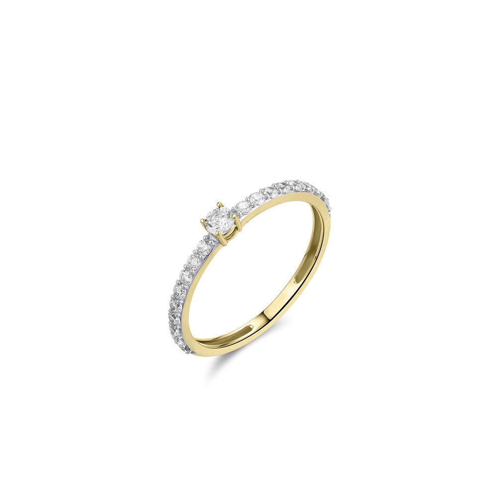 Gisser Ring 14K Geelgoud Zirkonia Wit – VGR015