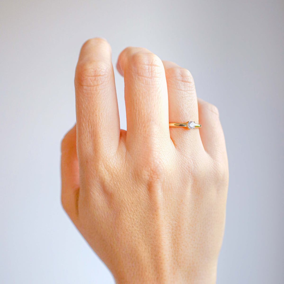Gisser Ring 14K Geelgoud Zirkonia Wit – VGR028 – foto 2