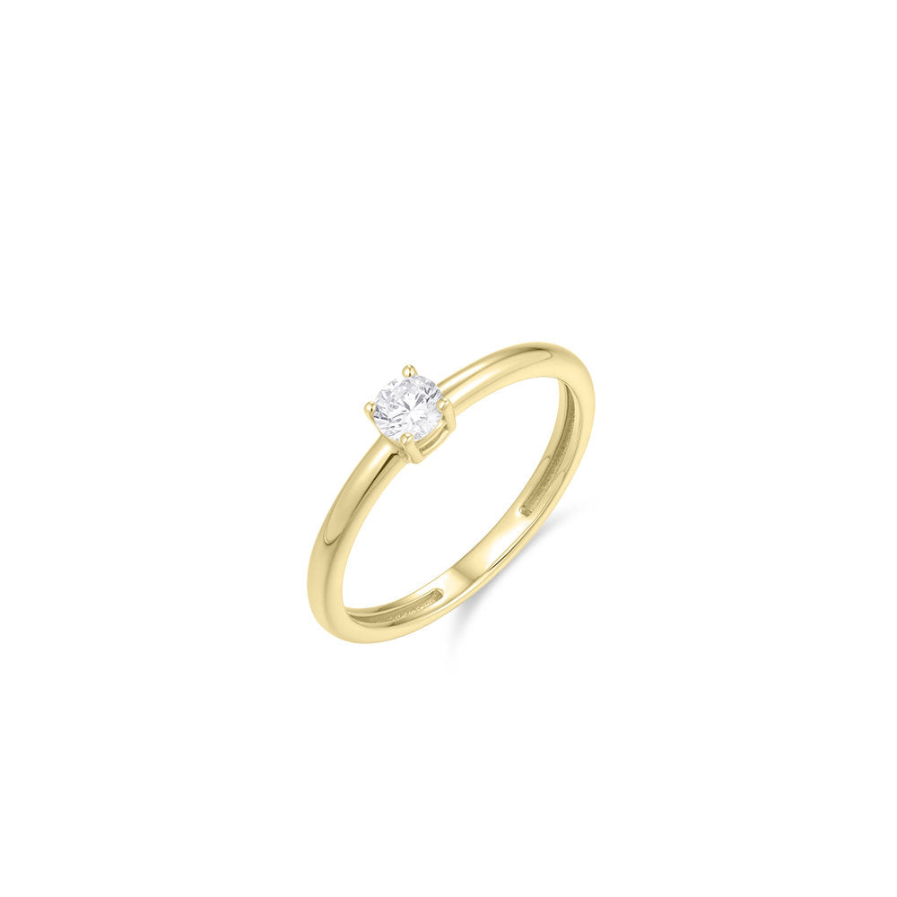 Gisser Ring 14K Geelgoud Zirkonia Wit – VGR028