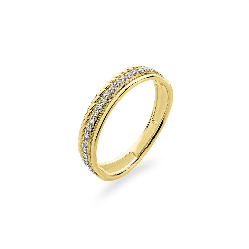 Gisser Ring 14K Geelgoud Zirkonia Wit – VGR041