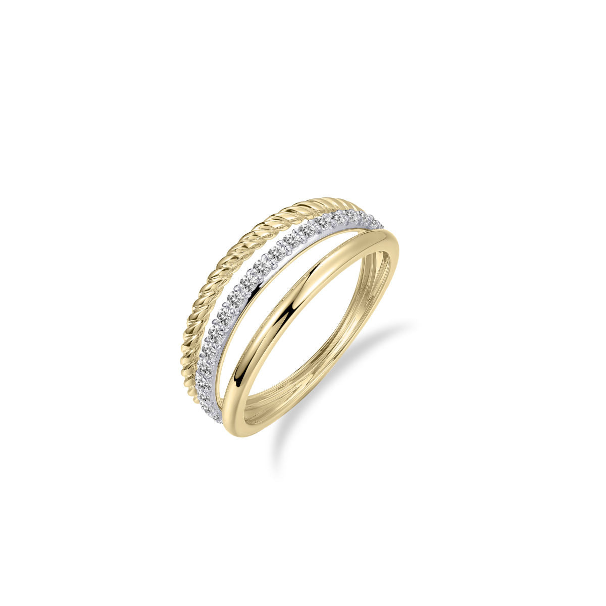 Gisser Ring 14K Geelgoud Zirkonia Wit – VGR046