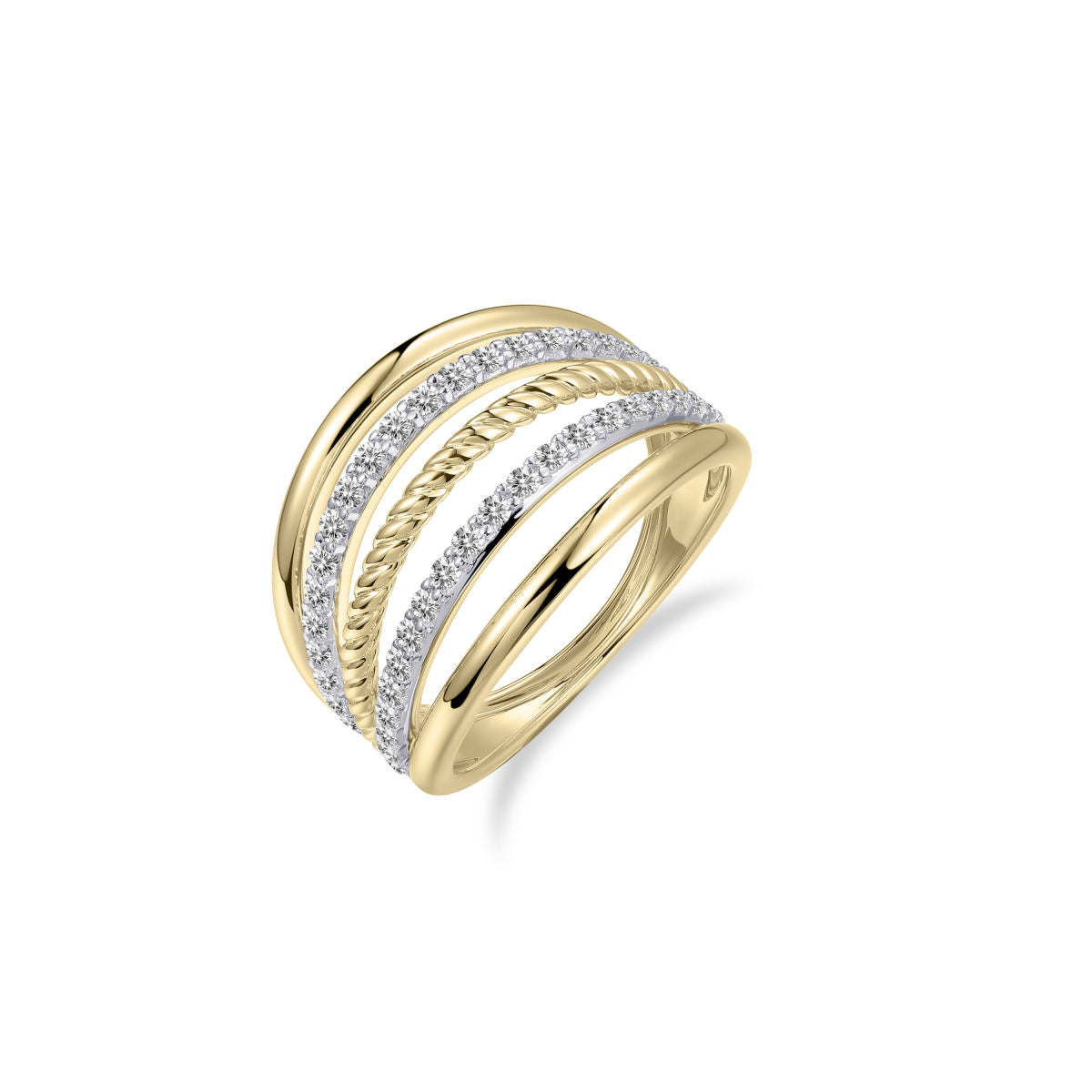 Gisser Ring 14K Geelgoud Zirkonia Wit – VGR048
