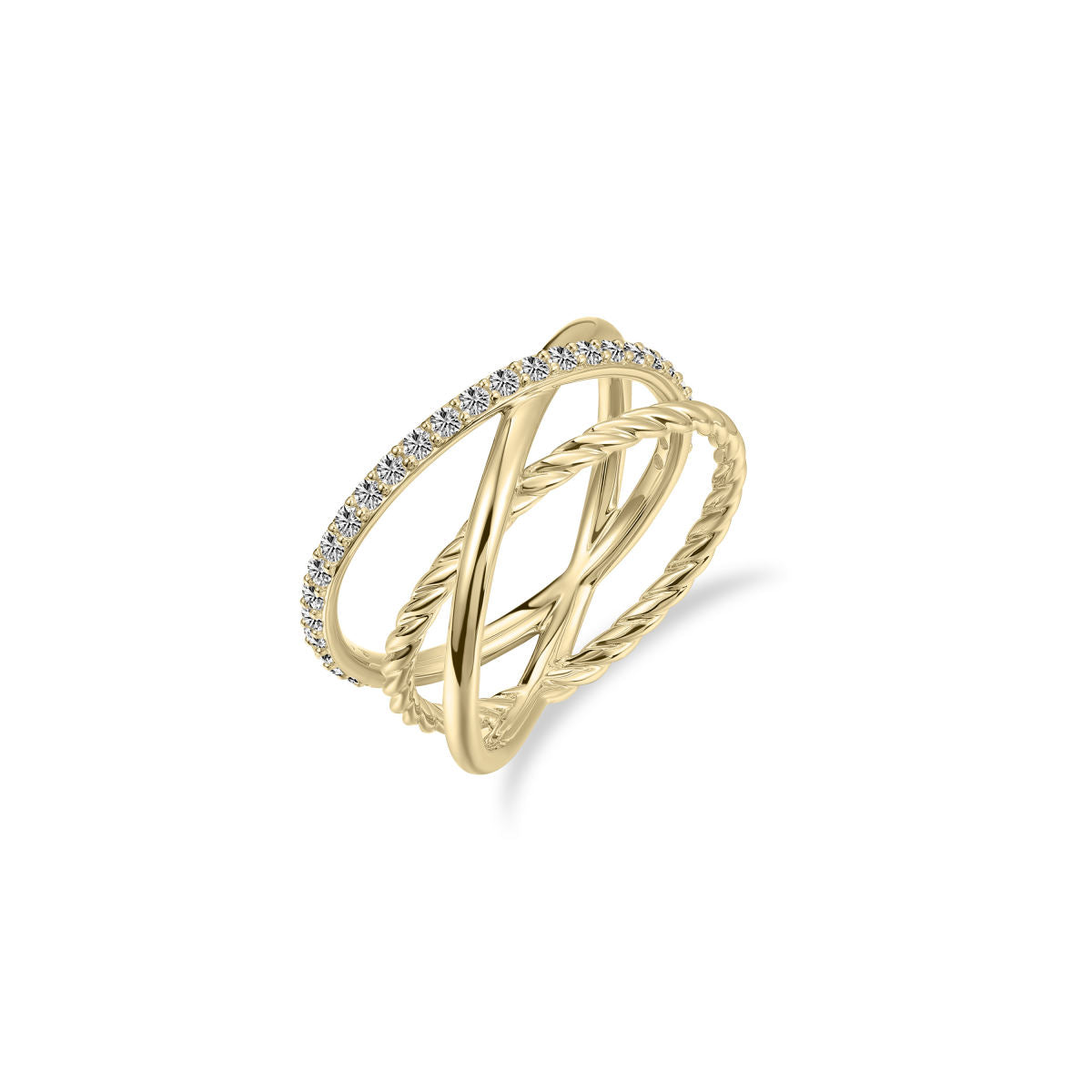 Gisser Ring 14K Geelgoud Zirkonia Wit – VGR055