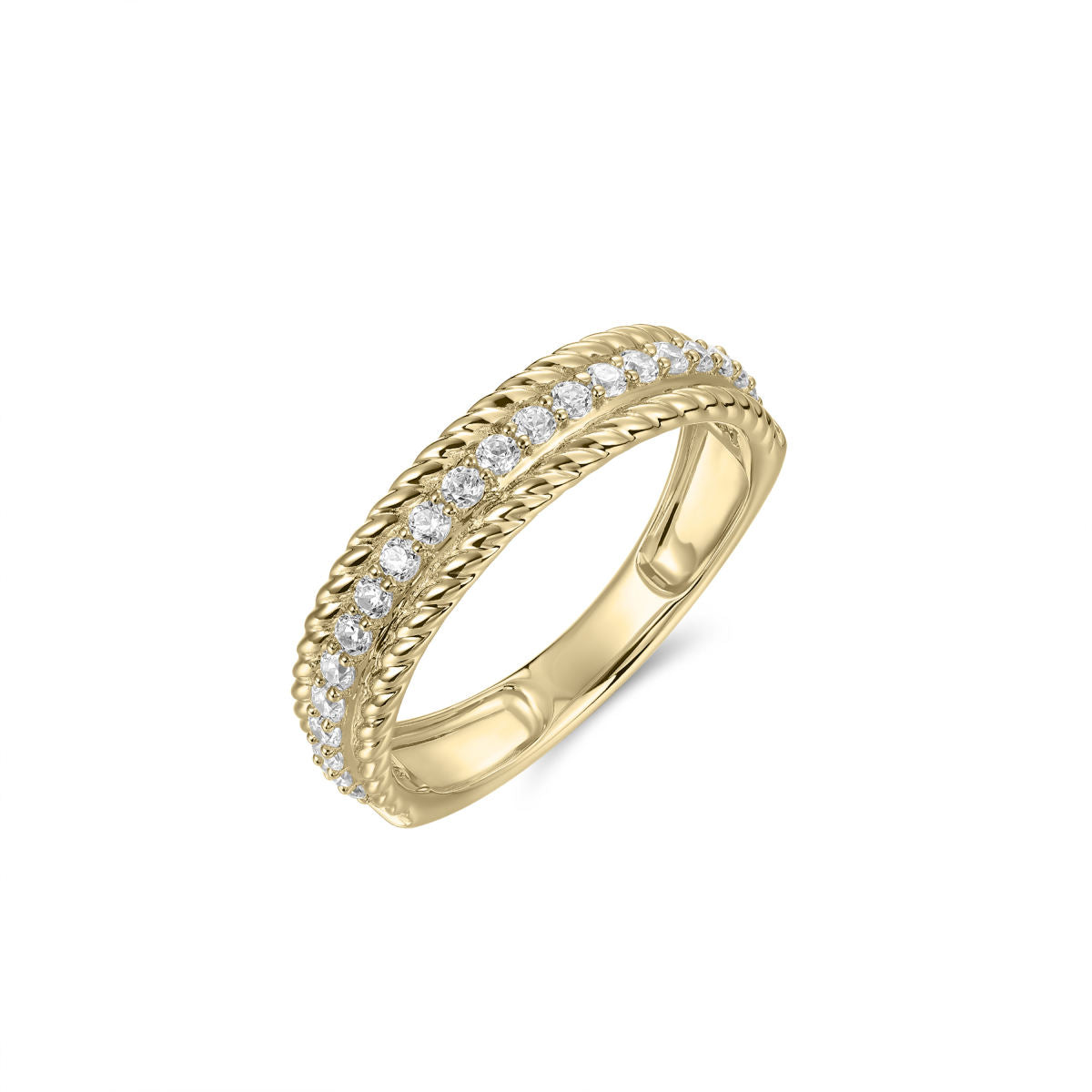 Gisser Ring 14K Geelgoud Zirkonia Wit – VGR058