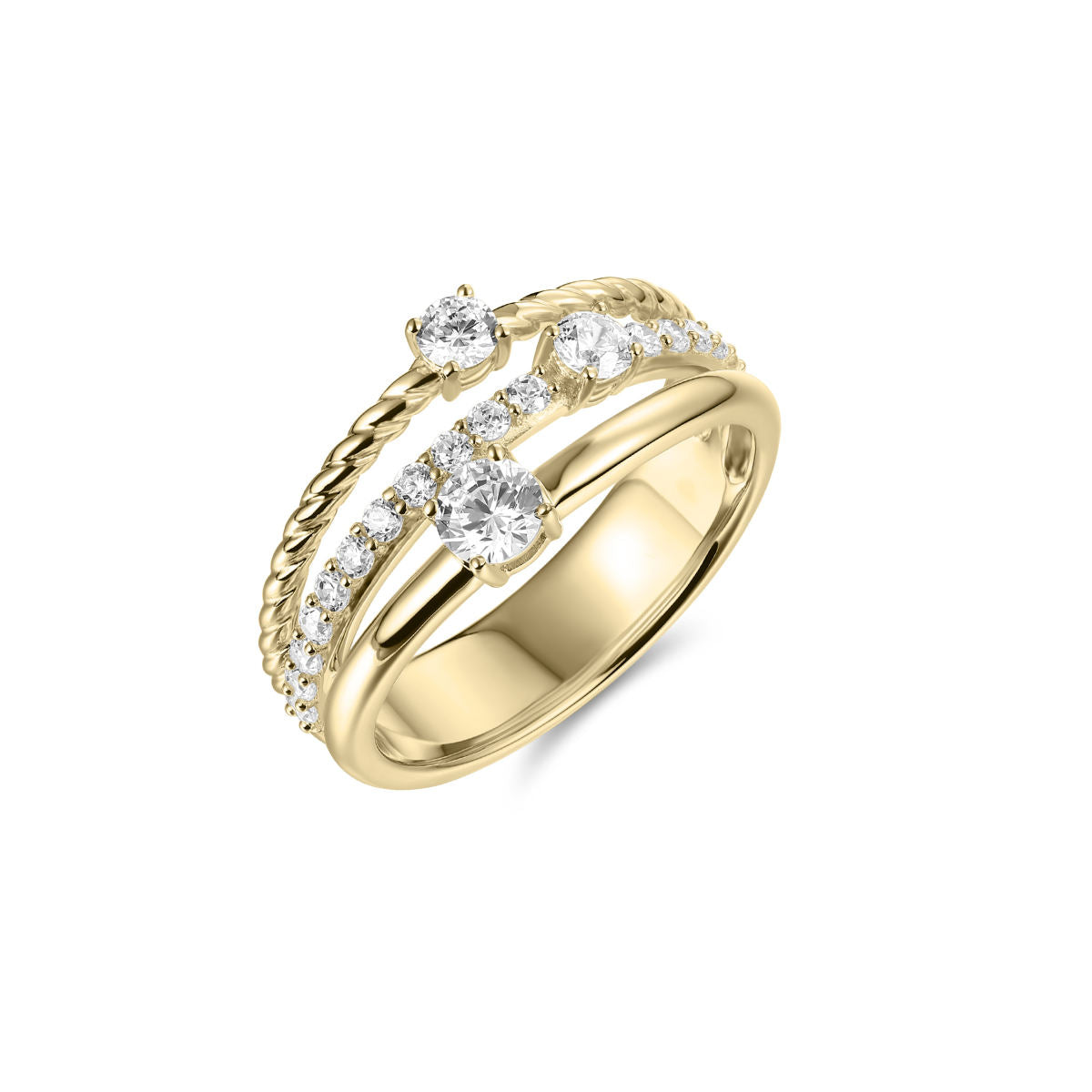 Gisser Ring 14K Geelgoud Zirkonia Wit – VGR059