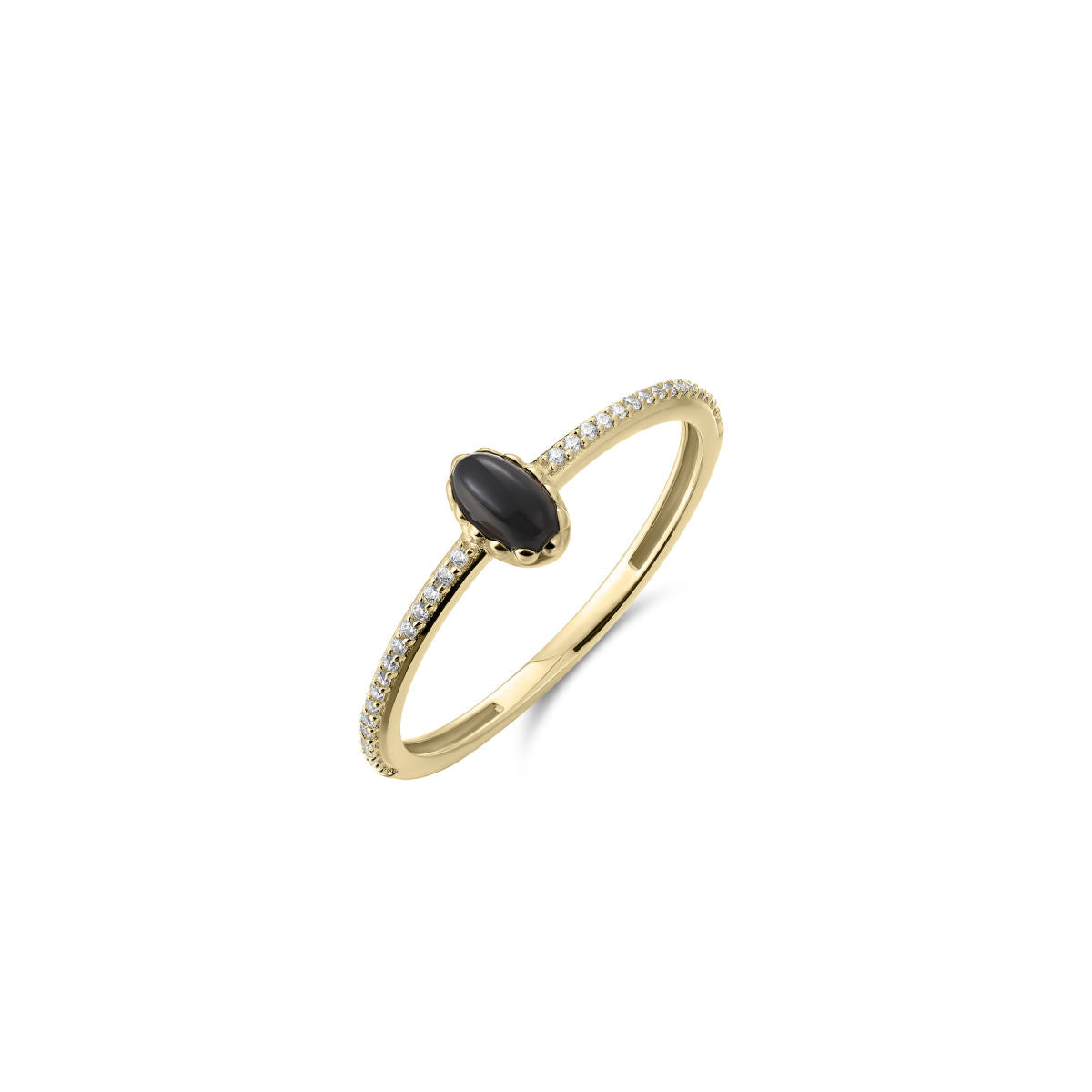 Gisser Ring 14K Geelgoud Zirkonia Zwart – VGR061Z