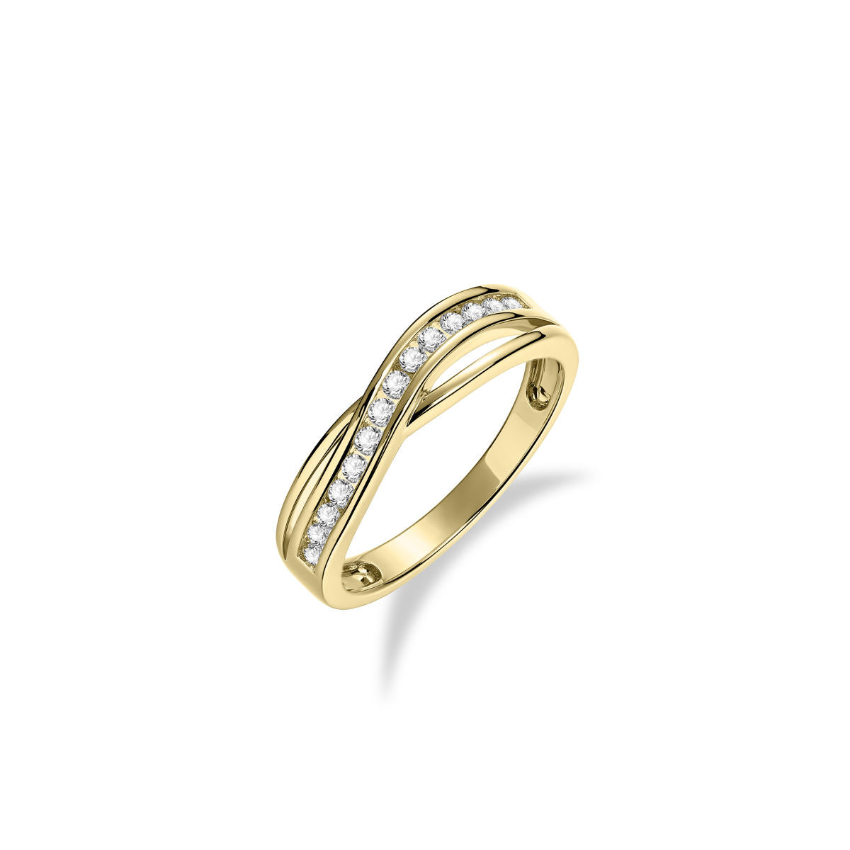 Gisser Ring 14K Geelgoud Zirkonia Wit – VGR101