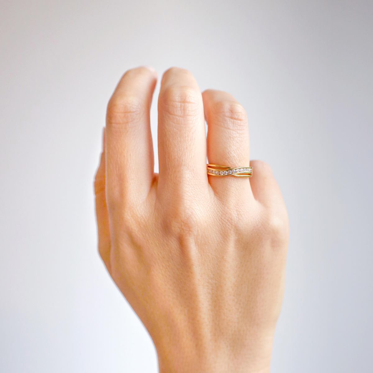Gisser Ring 14K Geelgoud Zirkonia Wit – VGR101 – foto 2