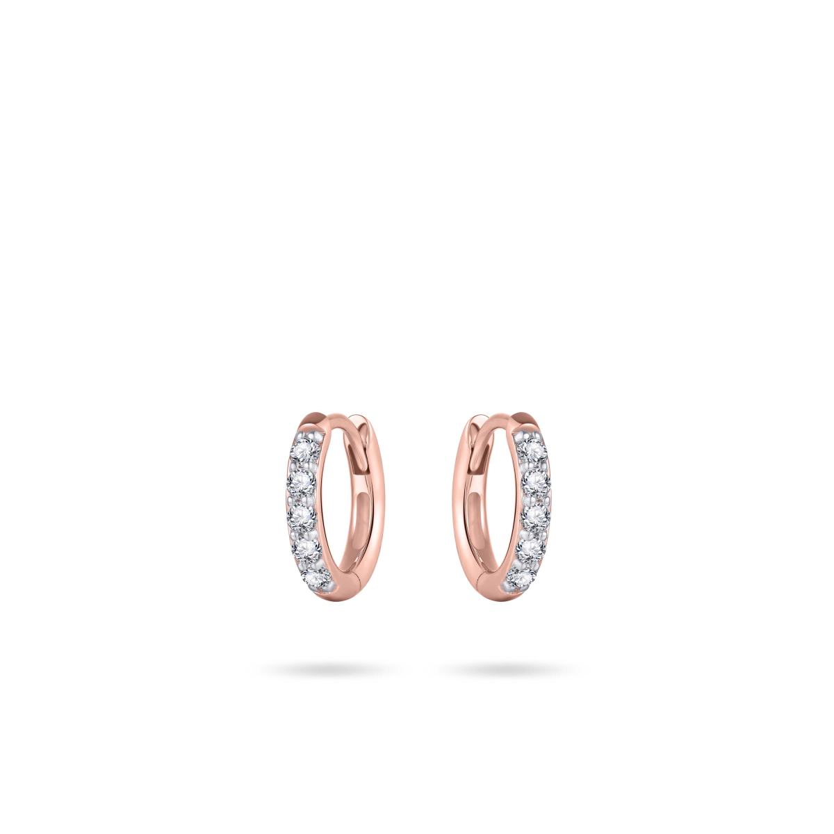 Gisser Oorbellen 14K Roségoud Zirkonia Wit – VRKCK2/12