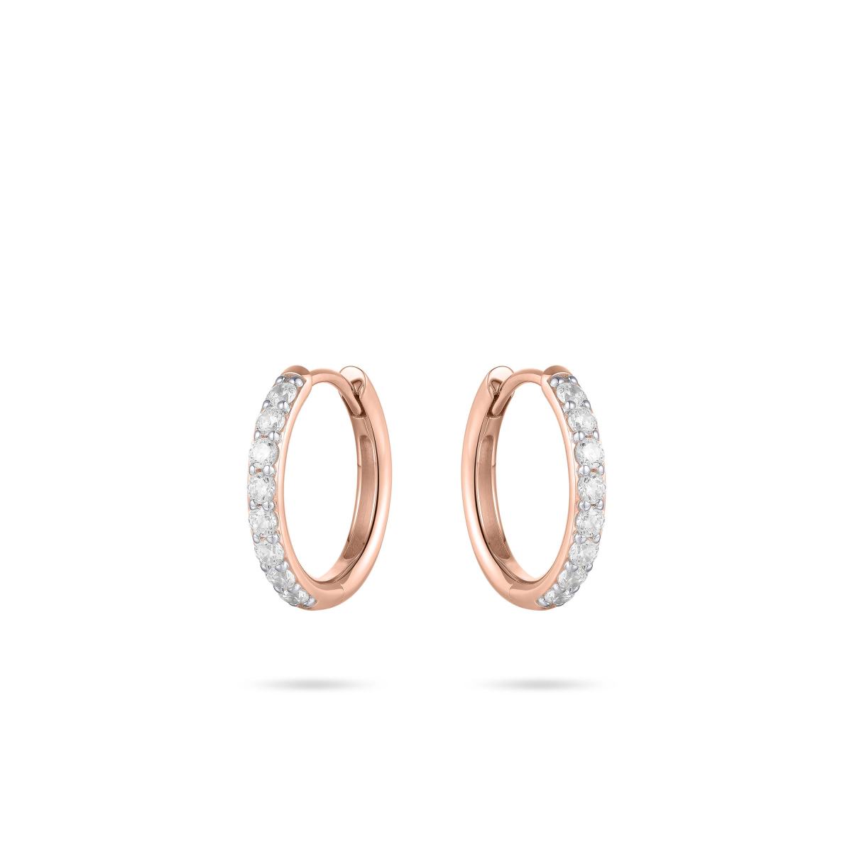 Gisser Oorbellen 14K Roségoud Zirkonia Wit – VRKCK2/15