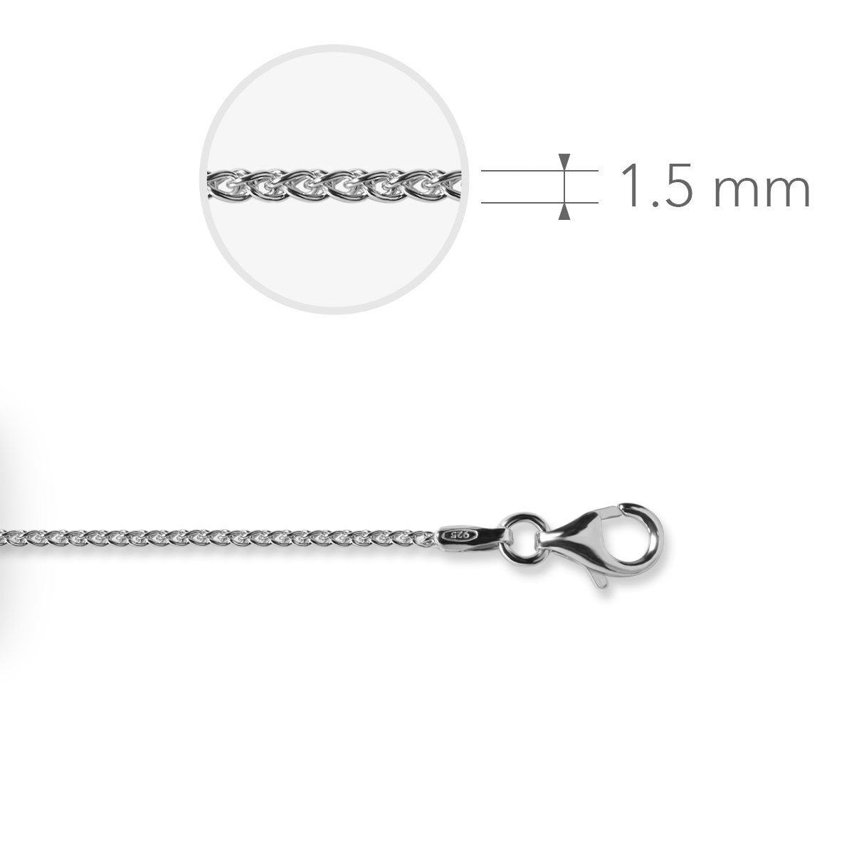 Gisser Ketting Zilver Gerhodineerd – VS35