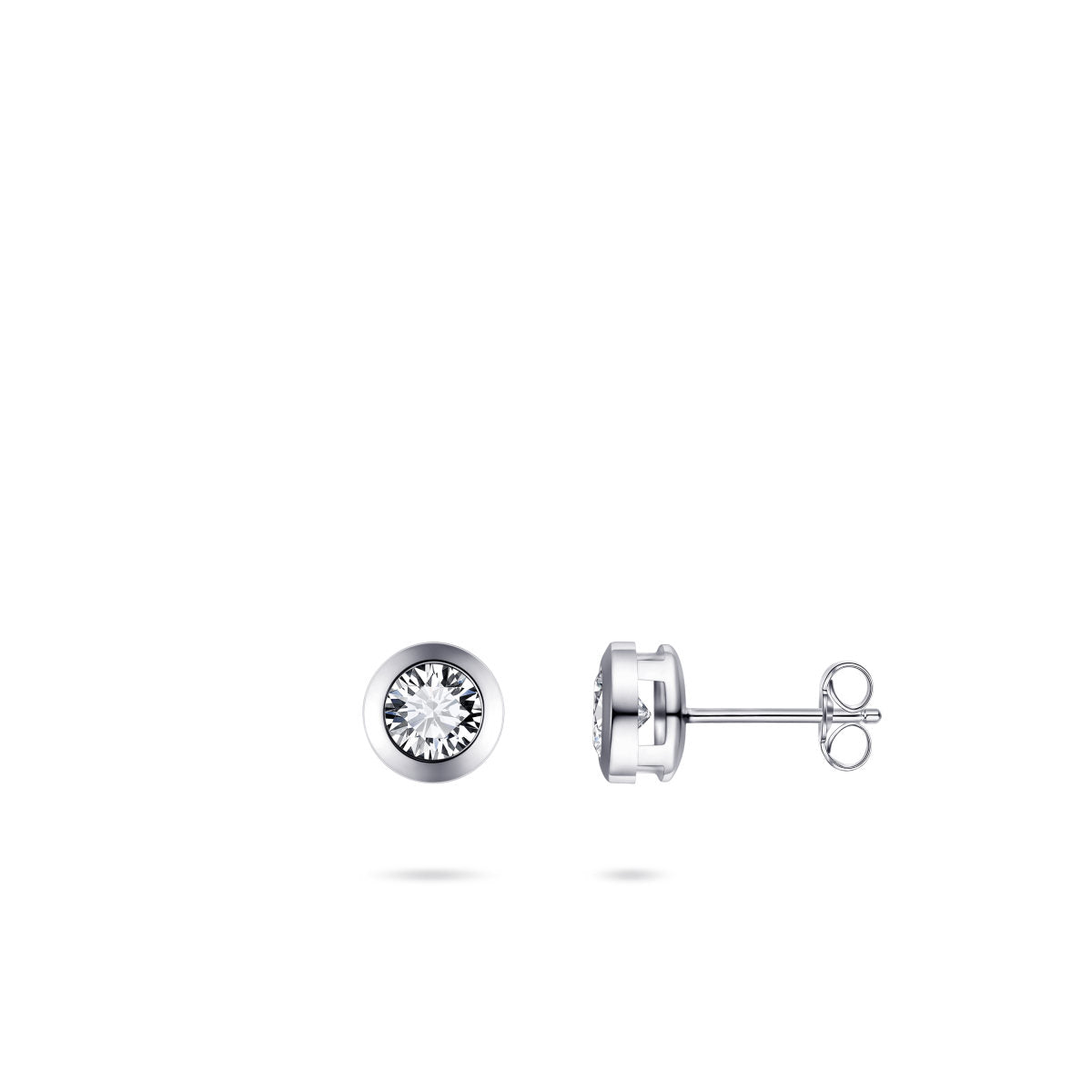 Gisser Oorbellen 14K Witgoud Zirkonia Wit – VWE003/4 – foto 3