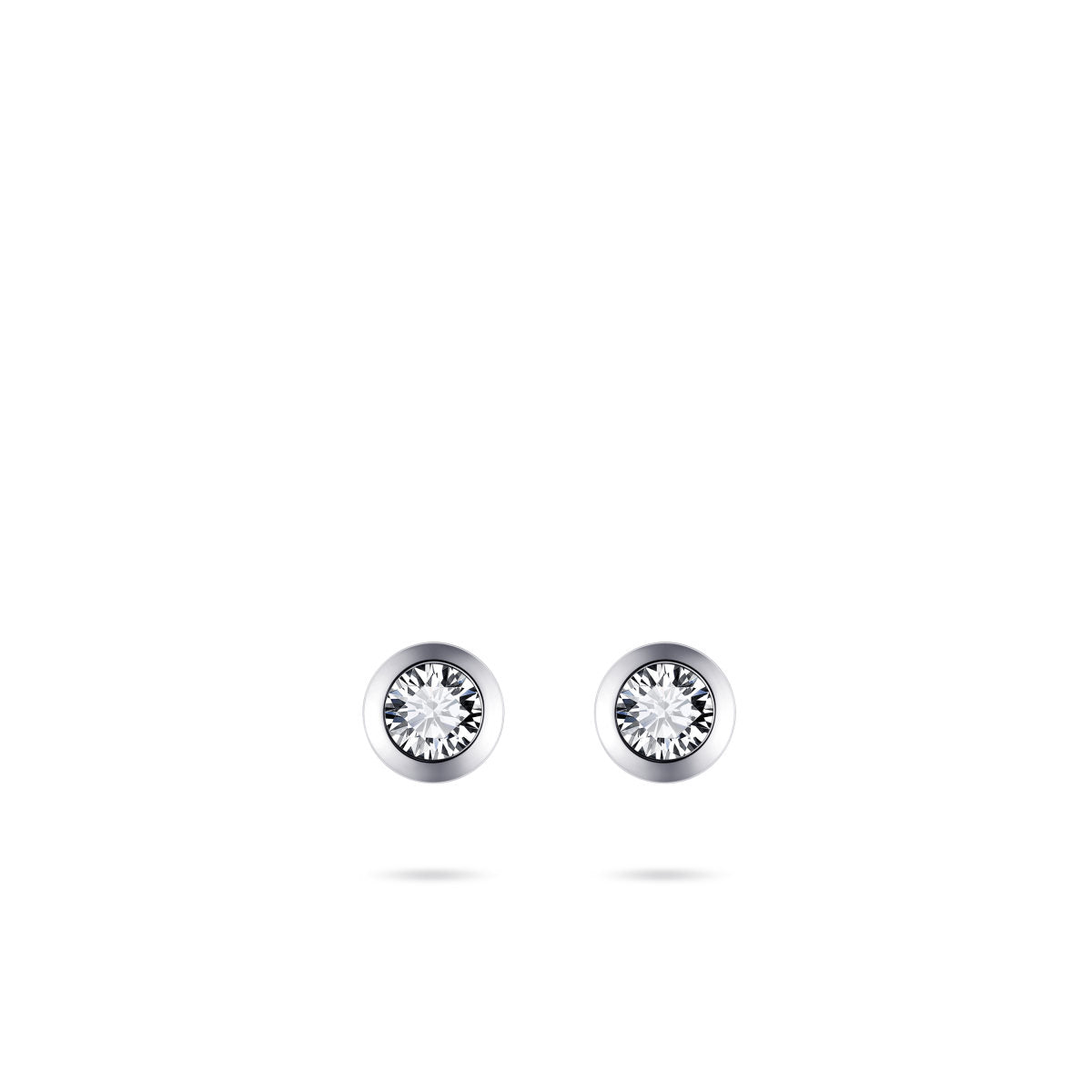 Gisser Oorbellen 14K Witgoud Zirkonia Wit – VWE003/4