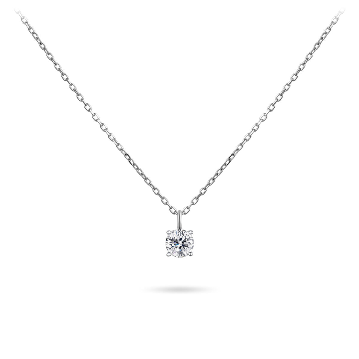 Gisser Ketting 14K Witgoud Zirkonia Wit 38+4 cm – VWN002