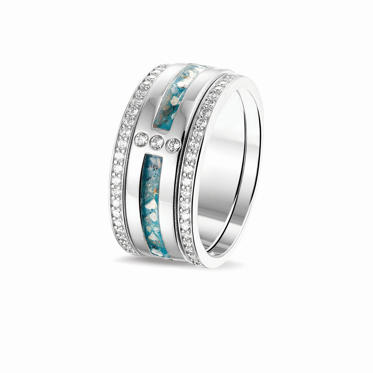 See You Stackable Gems Ring zilver zwart - RG027-EU50