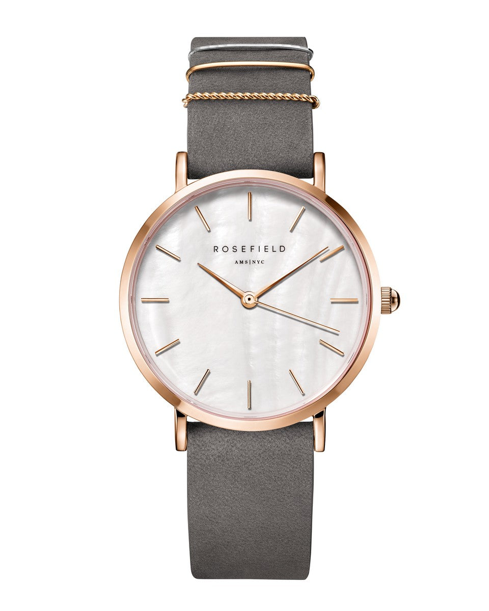 Rosefield horloge WEGR-W75 The West Village Elephant Grey Rosegold - PansiteNederland.nl