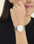 Rosefield horloge WFGG-W85 The West Village MOP Fresh Olive Green Gold - PansiteNederland.nl