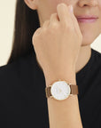 Rosefield horloge WWCG-W86 The West Village Blush Cognac Gold  - PansiteNederland.nl