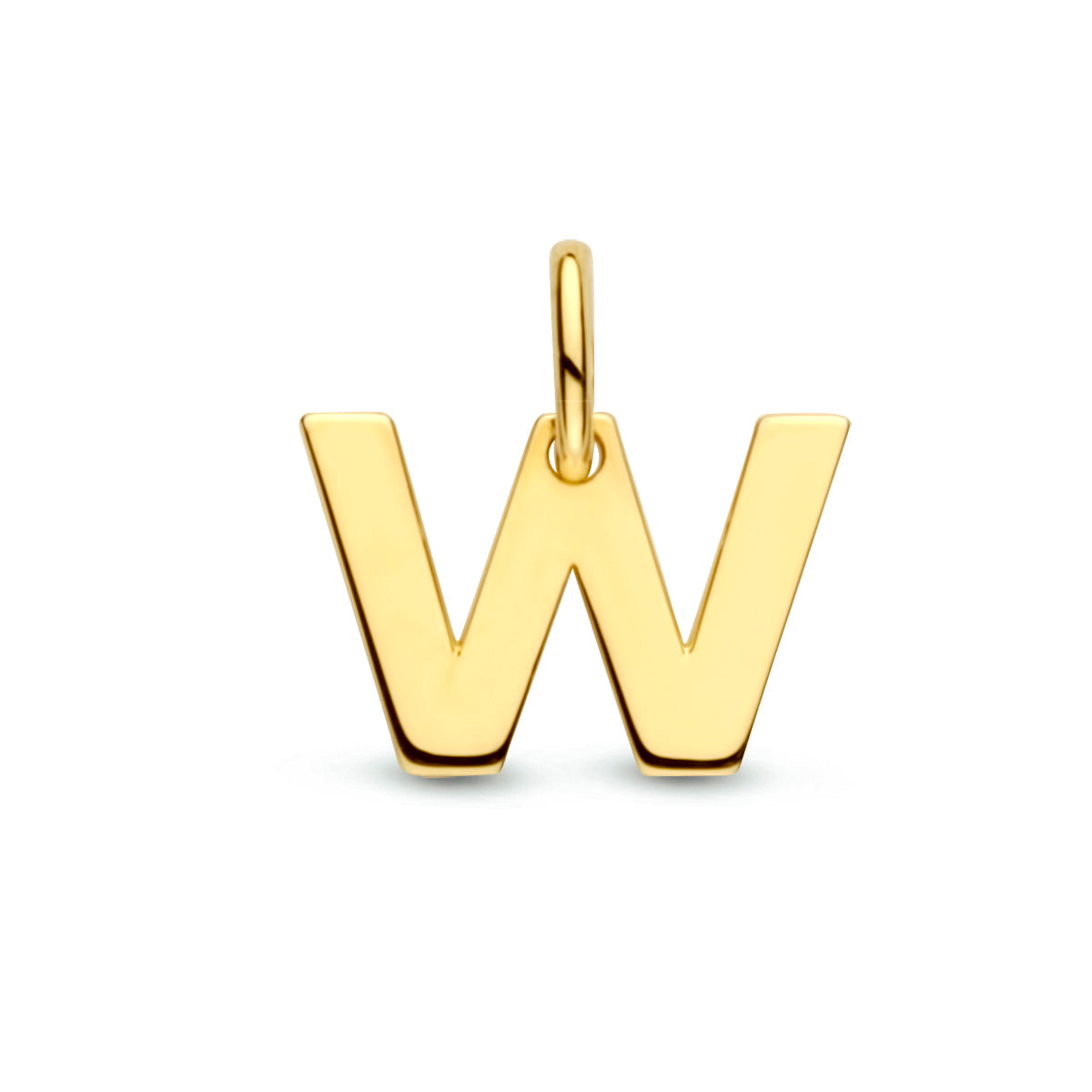 Hanger letter W 6 mm 14K geelgoud #Letter_W