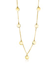 ZINZI Gold 14 karaat gouden collier met 7 rondjes 45cm ZGC167