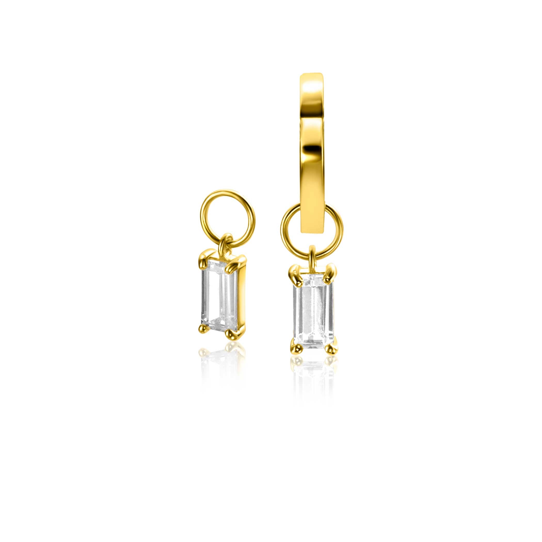 ZINZI 14K Gouden Oorbedels met Witte Zirkonia ZGCH424