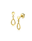 Zinzi Gold 14 krt gouden oorstekers met hangende open druppelvorm ZGO521