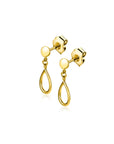 Zinzi Gold 14 krt gouden oorstekers met hangende open druppelvorm ZGO521