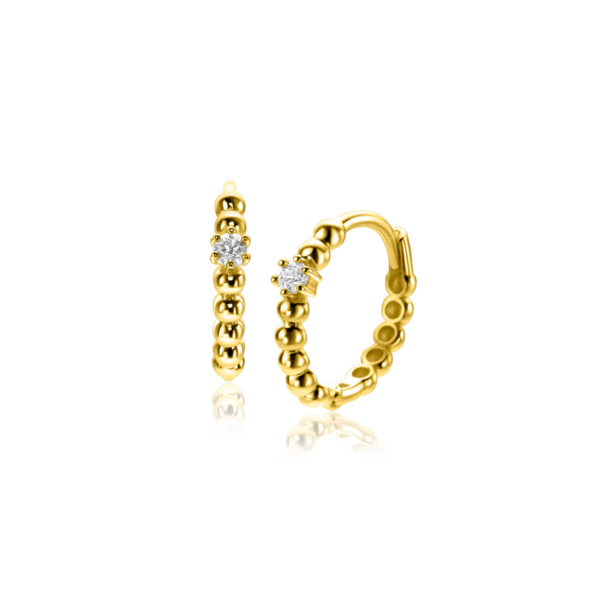 ZINZI 14K Gouden Oorbellen met Witte Zirkonia ZGO527